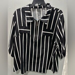 Black and White Striped Top